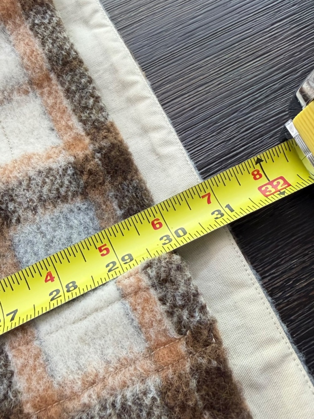 L.L. BEAN Women’s Medium Brushed Plaid Shacket in Cream, Gray & Brown - Picture 7 of 8